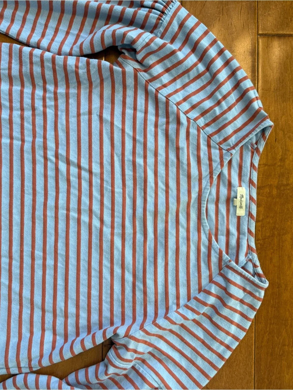 Madewell Boatneck Striped Flare Sleeve Long Sleeve T Shirt Size Large